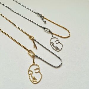 Modular Two tone silver gold mixed metal stainless steel chain with clasps